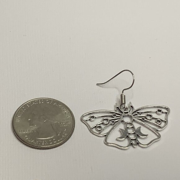 Butterfly Earring, Insect Earring, Gift Idea, Celtic Earring, Moth Earring, Cute - Picture 4 of 4